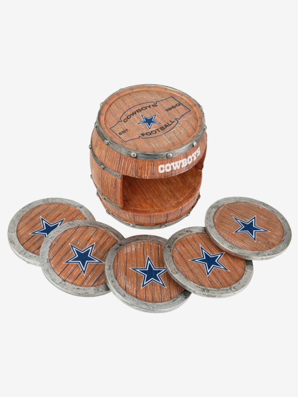 Dallas Cowboys 5 Pack Barrel Coaster Set